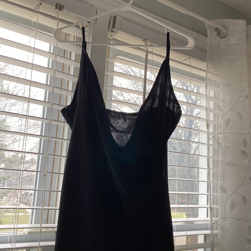 Black high slit dress
